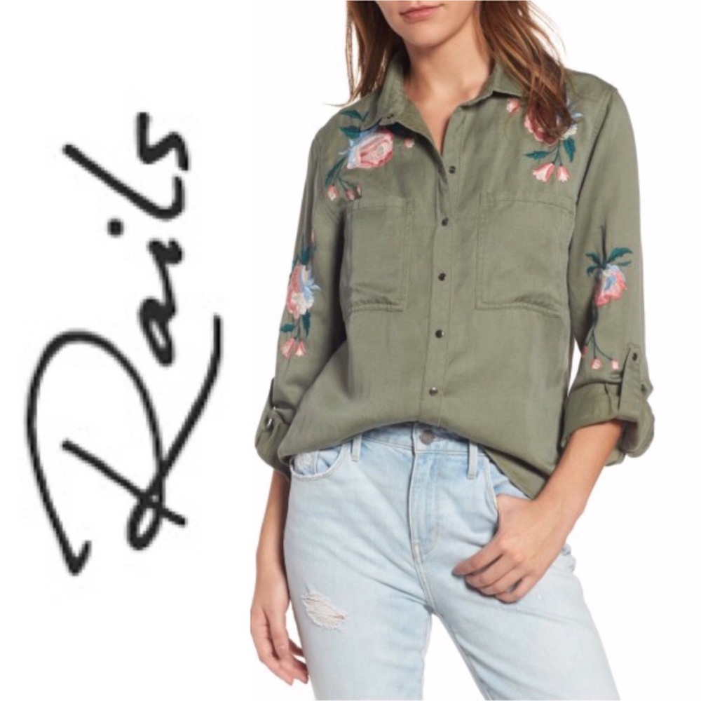 RAILS CHANNING EMBROIDERED SHIRT SAGE FLORAL
